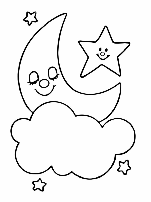 Desenhos de Lua para Imprimir e Colorir