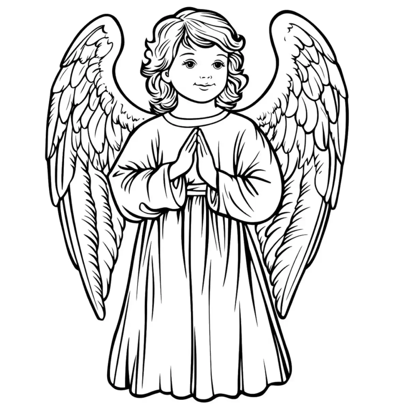 Desenhos de Anjos para Imprimir e Colorir