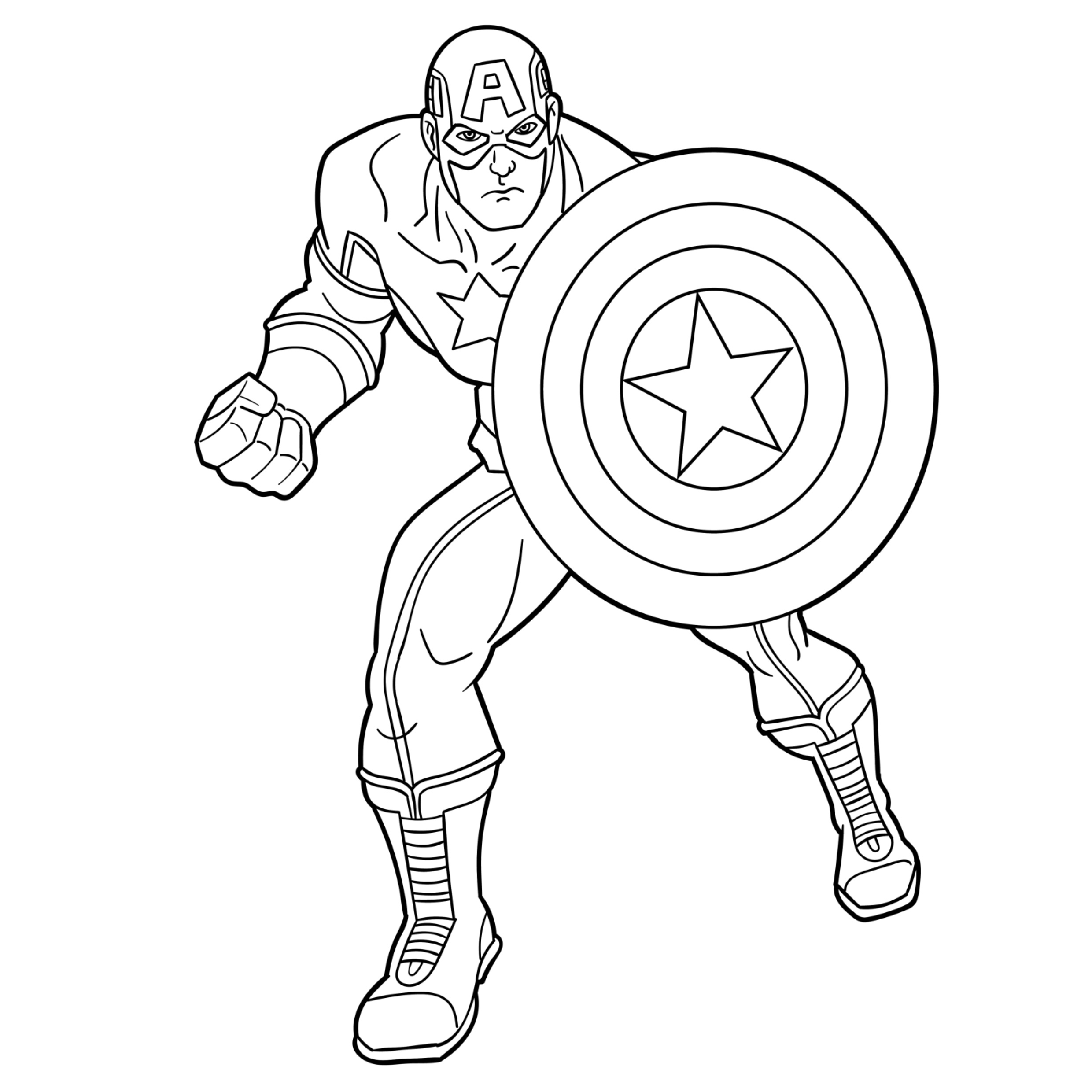 Desenhos de Capitão América para Imprimir e Colorir