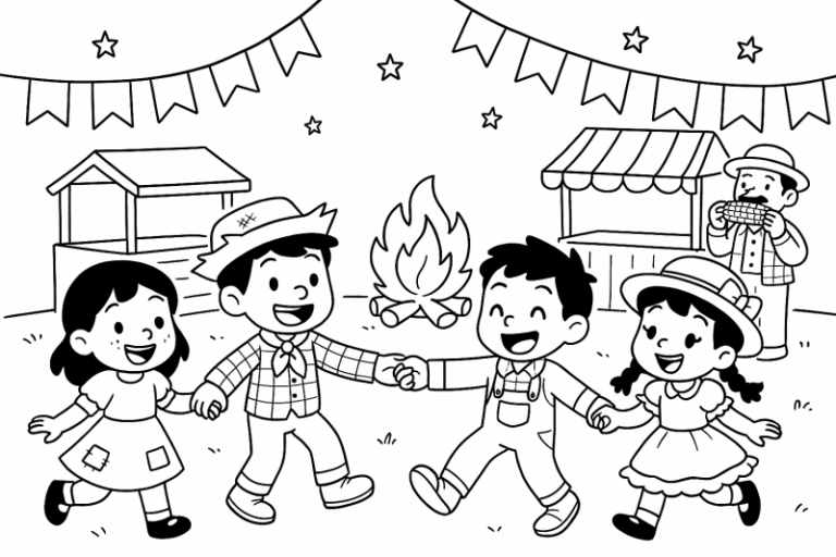 Desenhos de Desenhos de Festa Junina para Colorir para Imprimir e Colorir
