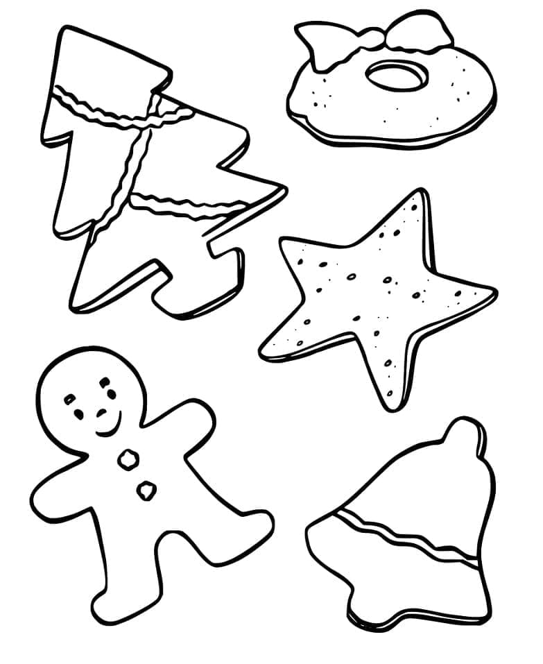 Desenhos de Biscoito de Natal para Imprimir e Colorir