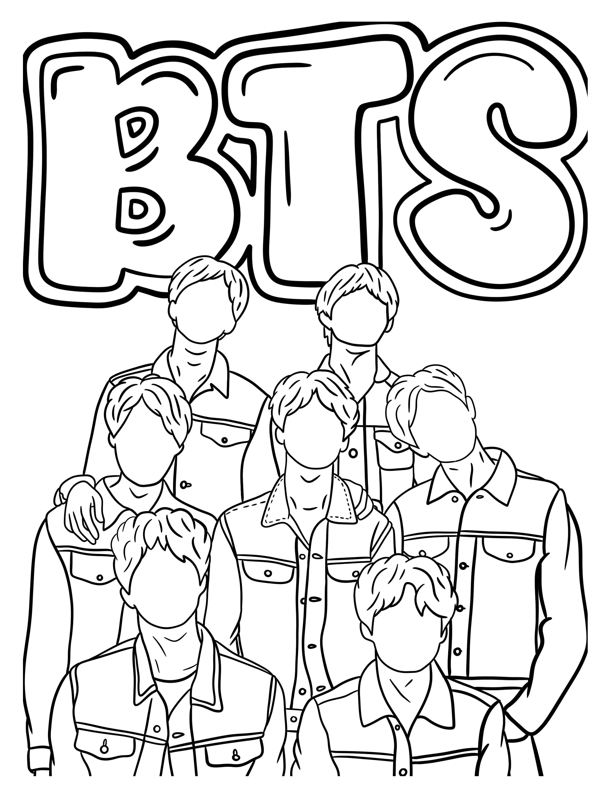 Desenhos de BTS para Imprimir e Colorir