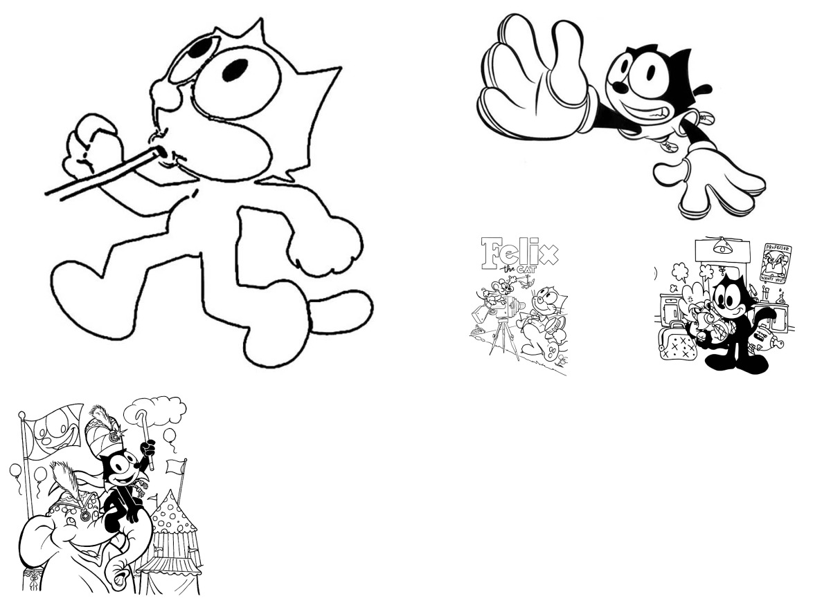 15 desenhos de Gato Félix — Para colorir e imprimir 15 desenhos de Gato Félix — Para colorir e imprimir