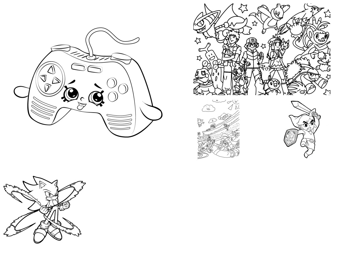 20 desenhos de Vídeo Games — Para colorir e imprimir