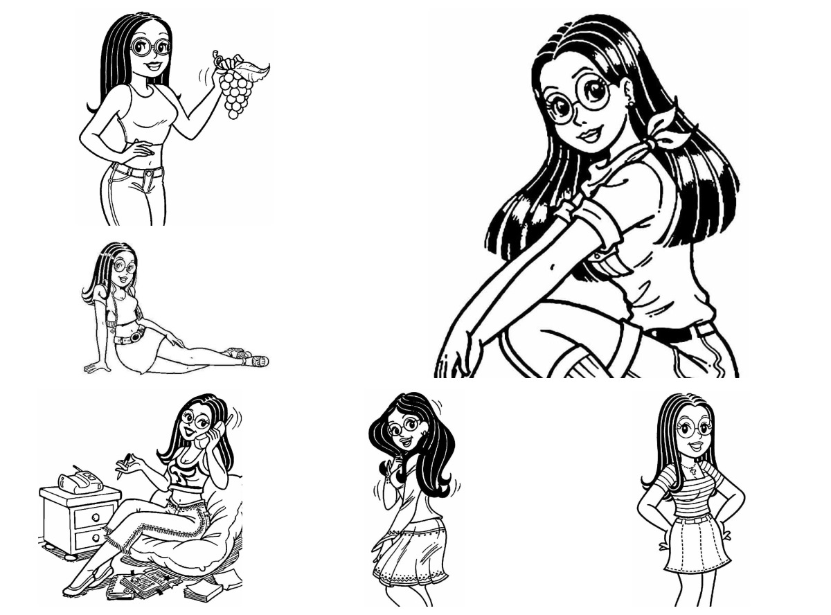 6 desenhos de Turma da Tina — Para colorir e imprimir