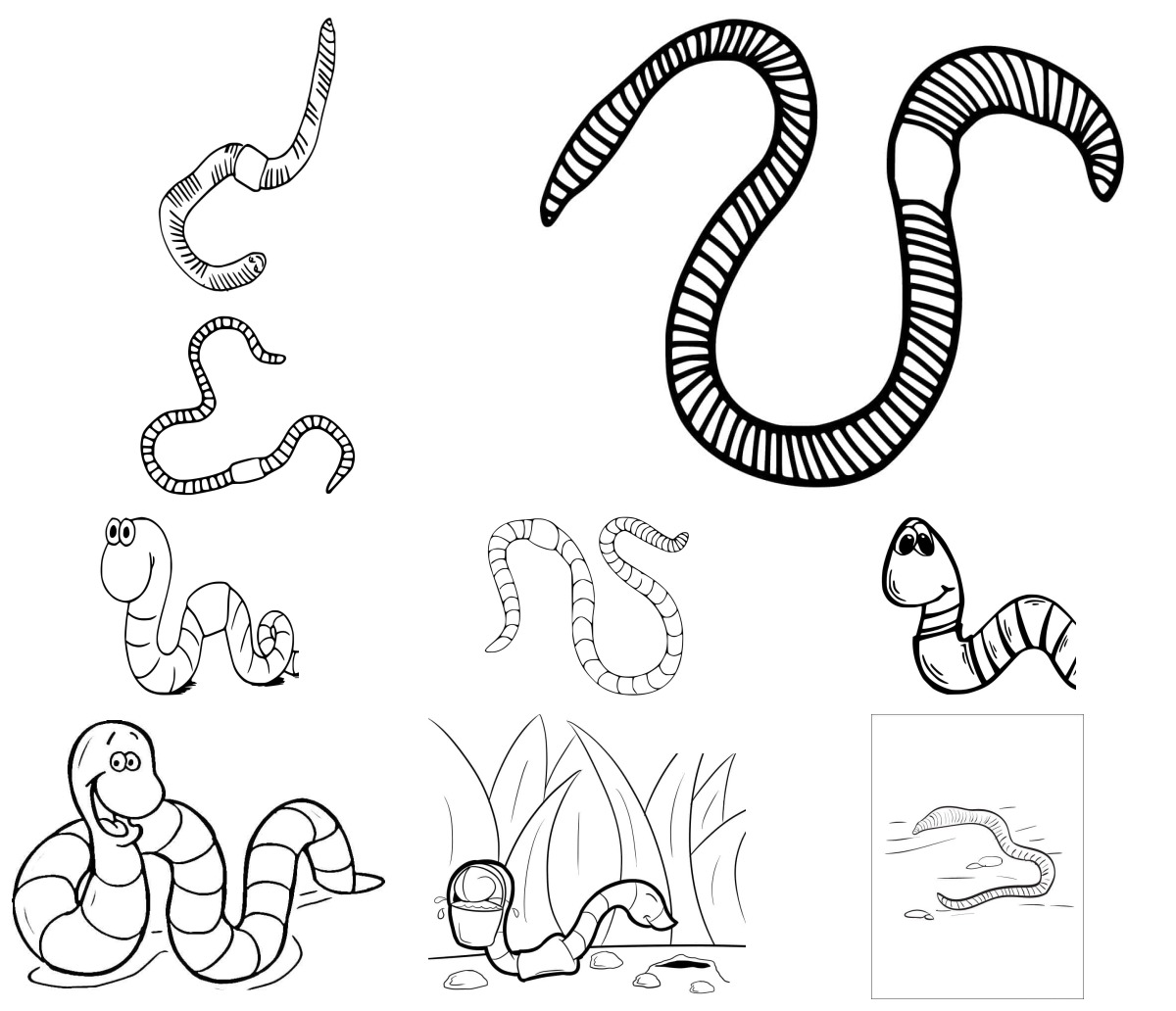 16 desenhos de Minhoca — Para colorir e imprimir