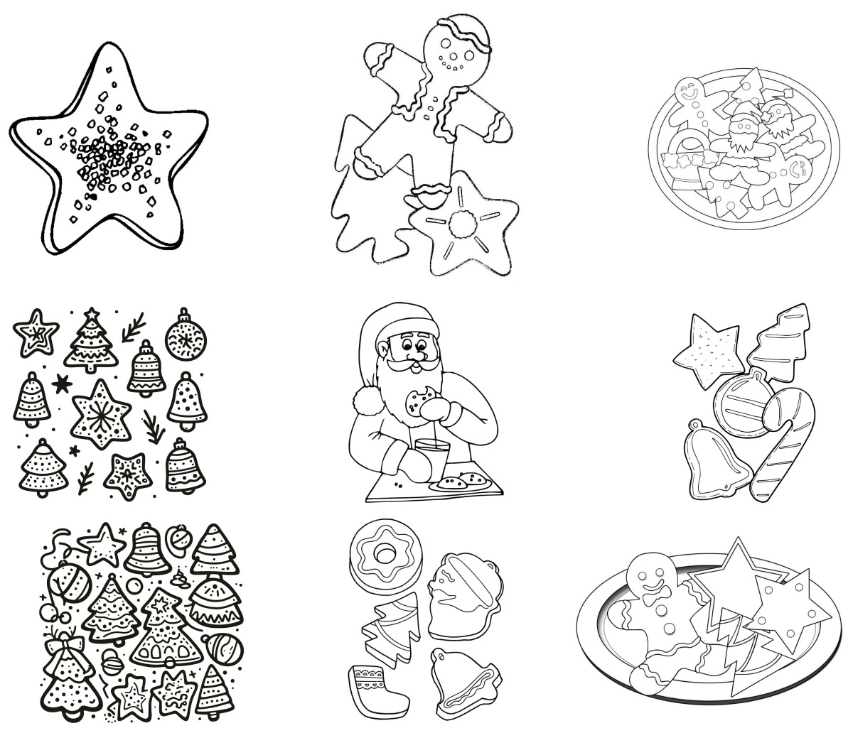 20 desenhos de Biscoito de Natal — Para colorir e imprimir 20 desenhos de Biscoito de Natal — Para colorir e imprimir