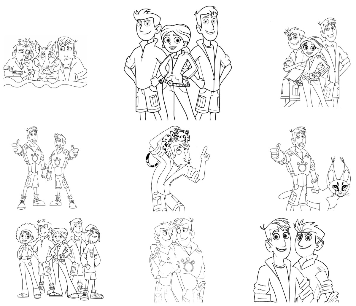 20 desenhos de Aventuras com os Kratts — Para colorir e imprimir 20 desenhos de Aventuras com os Kratts — Para colorir e imprimir