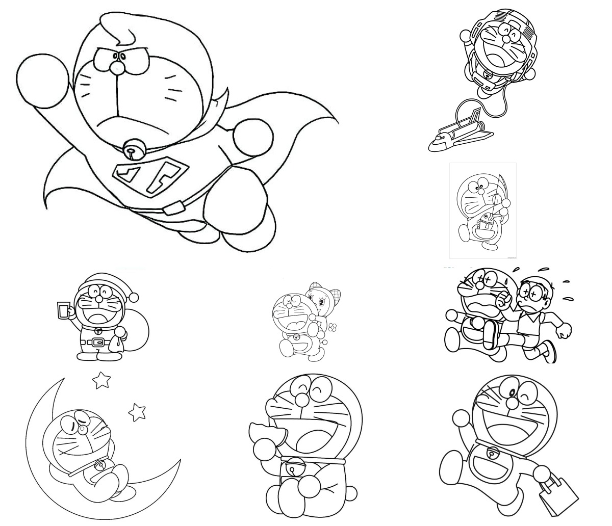 15 desenhos de Doraemon — Para colorir e imprimir 15 desenhos de Doraemon — Para colorir e imprimir
