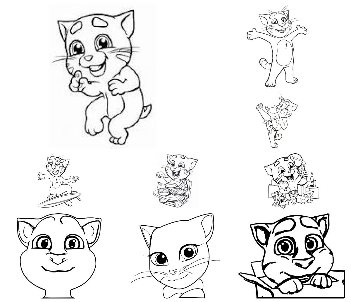 18 desenhos de Talking Tom — Para colorir e imprimir 18 desenhos de Talking Tom — Para colorir e imprimir