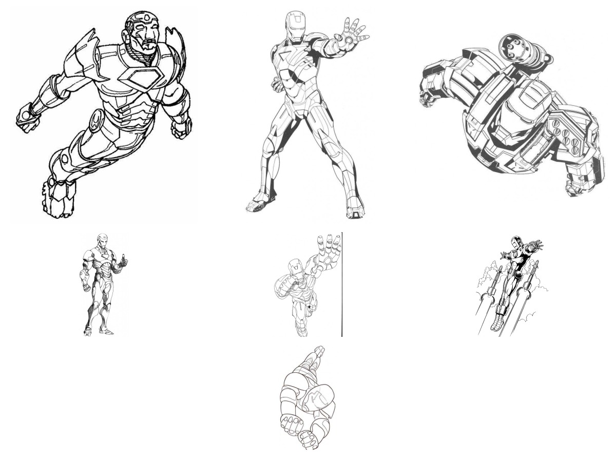 56 desenhos de Homem de Ferro — Para colorir e imprimir