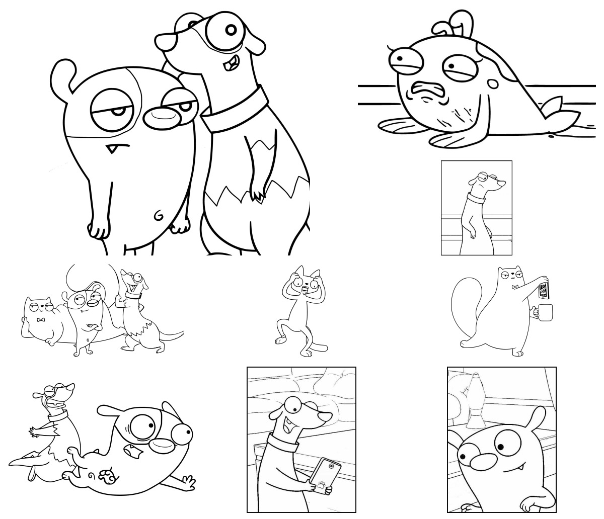 24 desenhos de Boris e Rufus — Para colorir e imprimir 24 desenhos de Boris e Rufus — Para colorir e imprimir