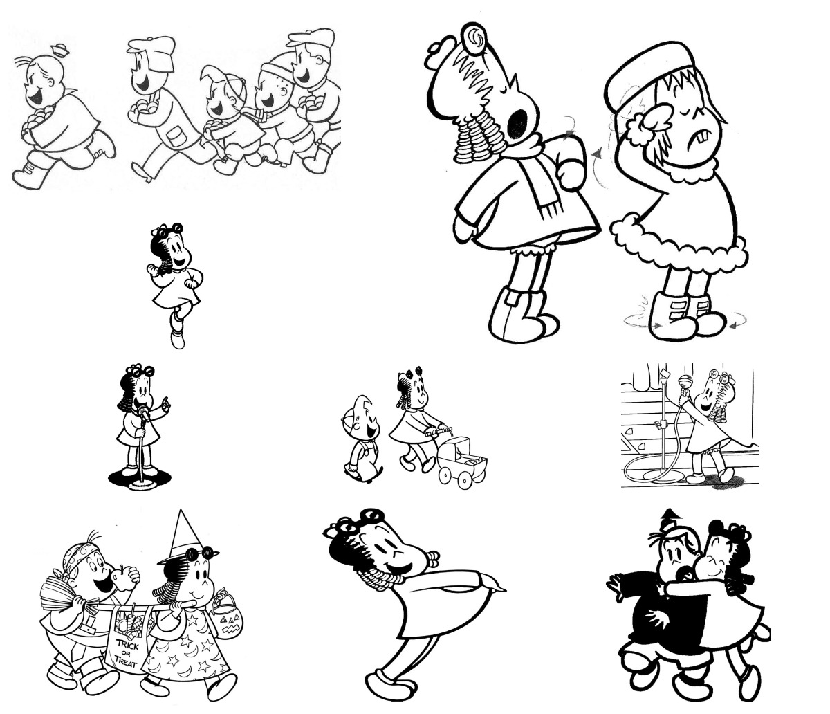 9 desenhos de Luluzinha — Para colorir e imprimir