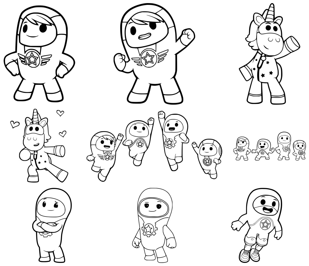 24 desenhos de Go Jetters — Para colorir e imprimir 24 desenhos de Go Jetters — Para colorir e imprimir