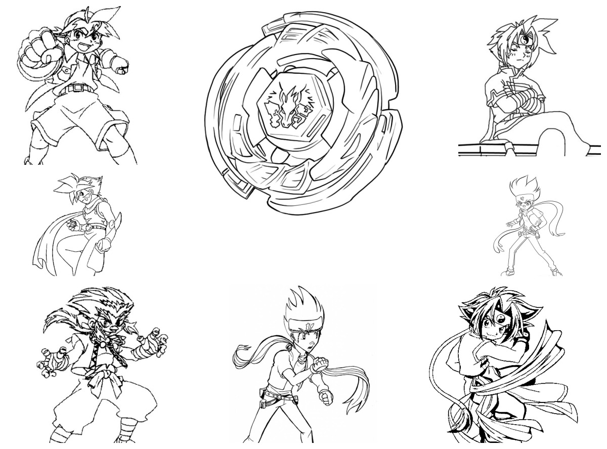 20 desenhos de Beyblade — Para colorir e imprimir 20 desenhos de Beyblade — Para colorir e imprimir