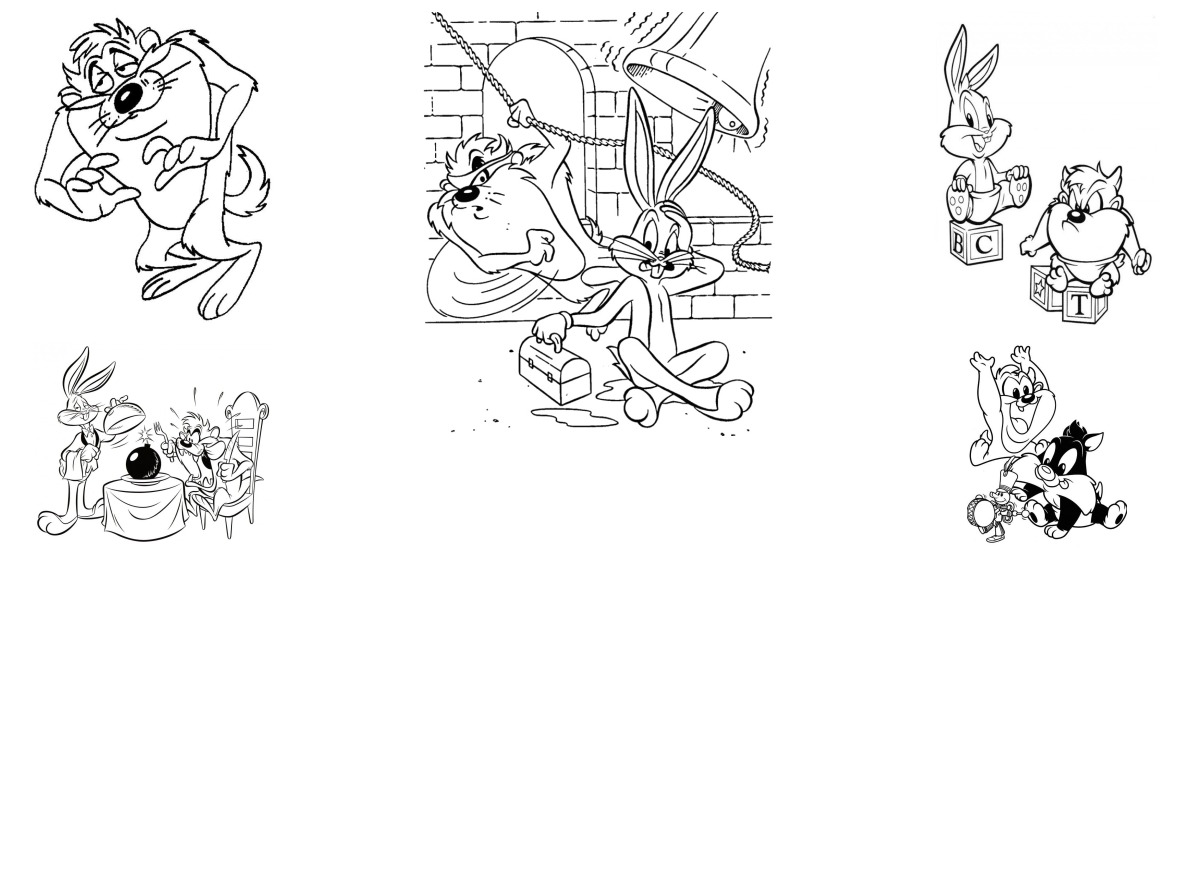 15 desenhos de Taz Mania — Para colorir e imprimir