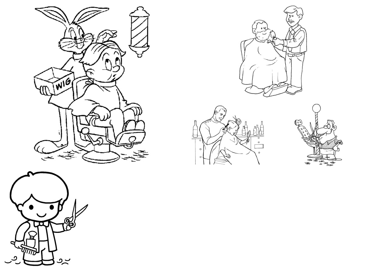 7 desenhos de Barbeiro — Para colorir e imprimir
