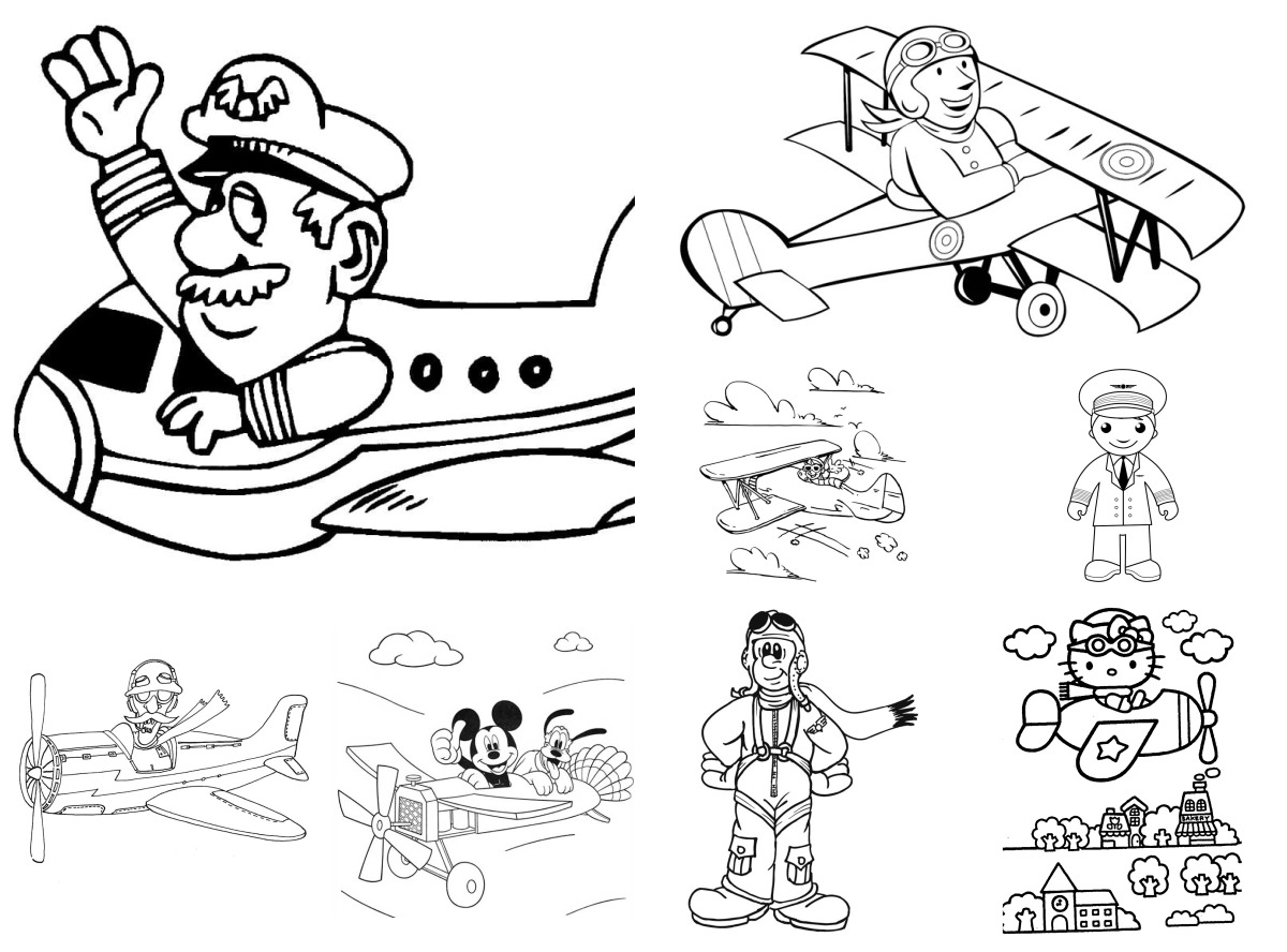 12 desenhos de Piloto — Para colorir e imprimir 12 desenhos de Piloto — Para colorir e imprimir