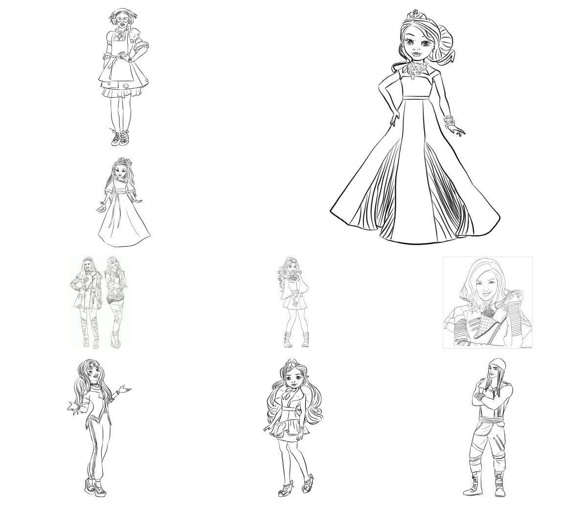 16 desenhos de Descendentes — Para colorir e imprimir 16 desenhos de Descendentes — Para colorir e imprimir