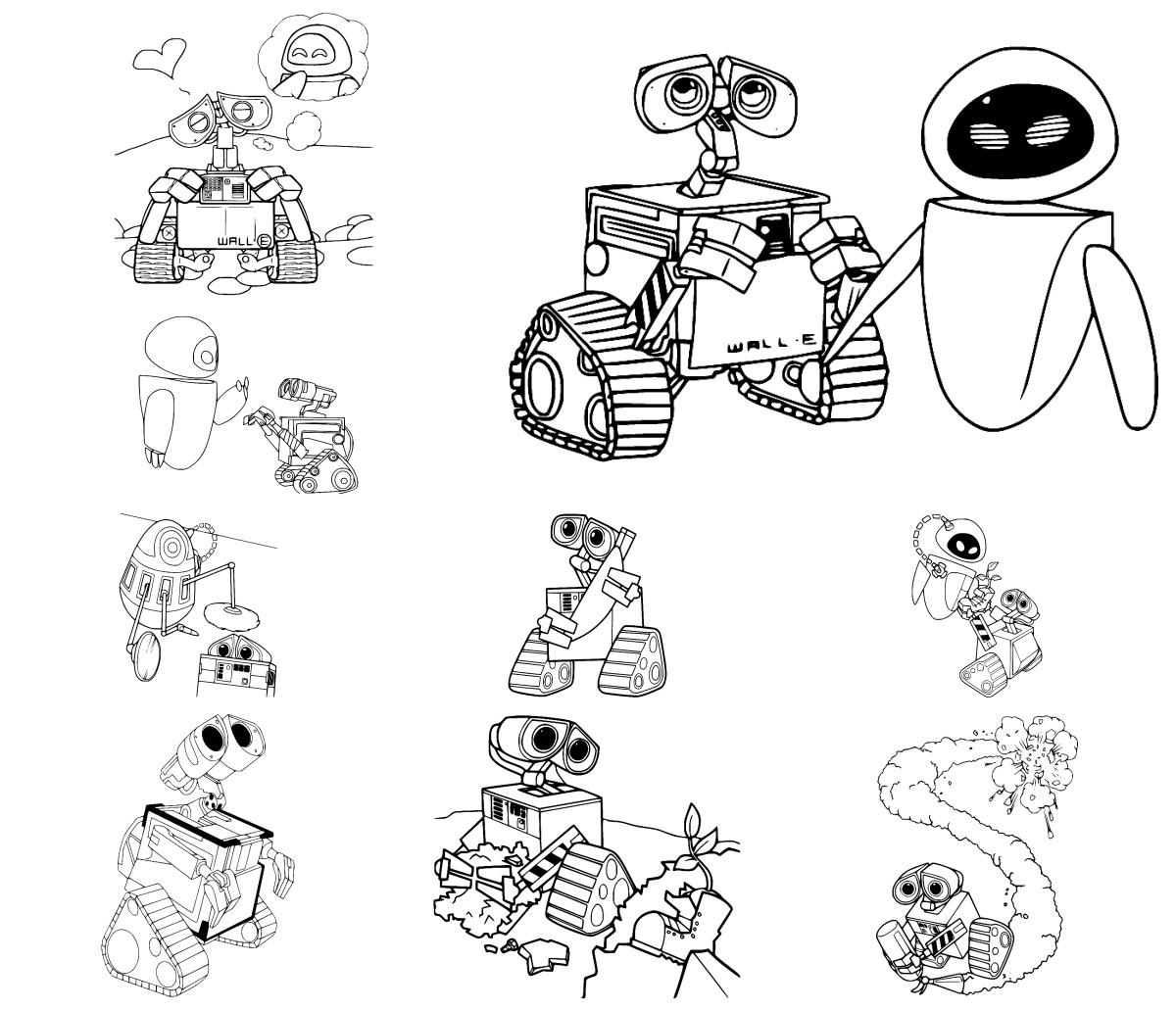 40 desenhos de Wall-E — Para colorir e imprimir 40 desenhos de Wall-E — Para colorir e imprimir