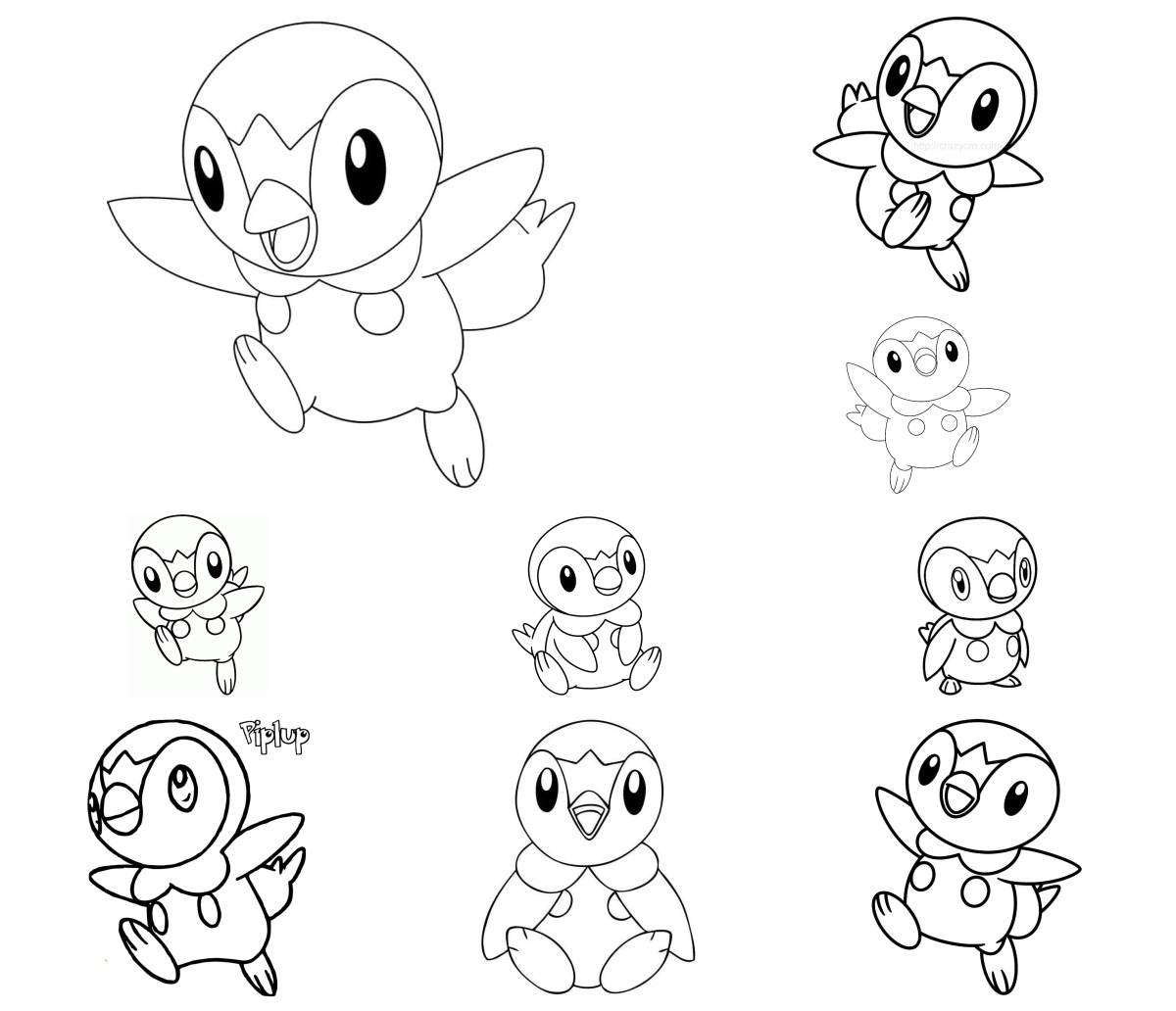16 desenhos de Piplup — Para colorir e imprimir 16 desenhos de Piplup — Para colorir e imprimir
