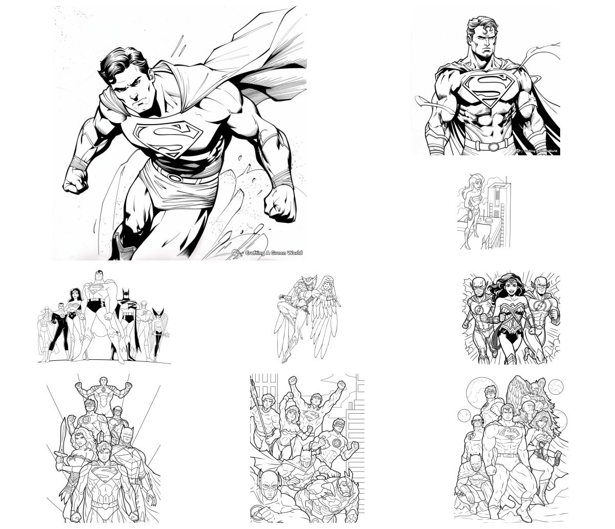 11 desenhos de Liga da Justiça — Para colorir e imprimir
