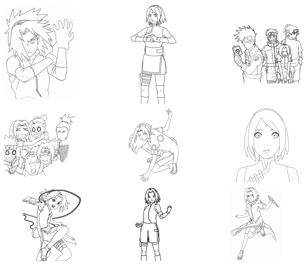 33 desenhos de Sakura Haruno — Para colorir e imprimir 33 desenhos de Sakura Haruno — Para colorir e imprimir