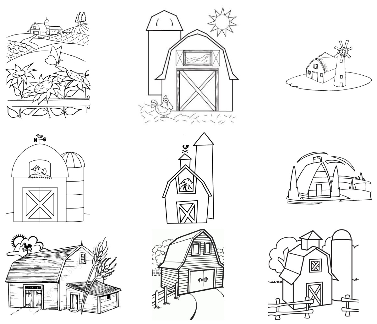 28 desenhos de Celeiro — Para colorir e imprimir 28 desenhos de Celeiro — Para colorir e imprimir