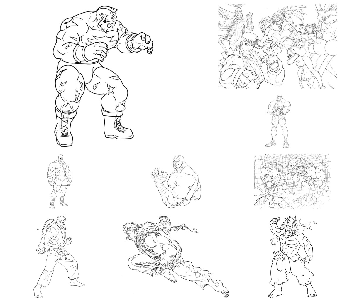 28 desenhos de Street Fighter — Para colorir e imprimir 28 desenhos de Street Fighter — Para colorir e imprimir