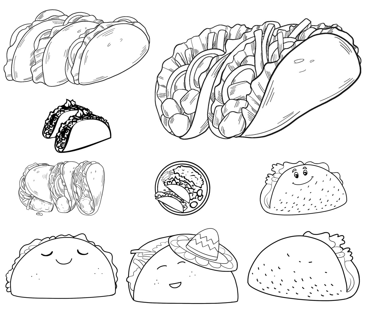 16 desenhos de Taco — Para colorir e imprimir 16 desenhos de Taco — Para colorir e imprimir