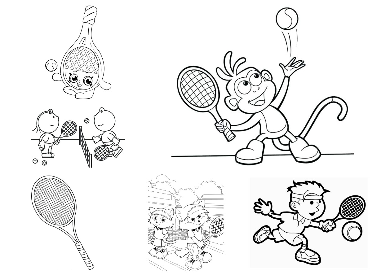 11 desenhos de Tênis (Esporte) — Para colorir e imprimir