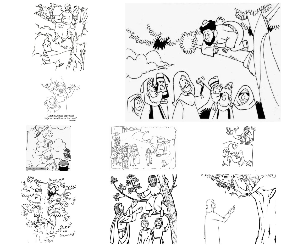20 desenhos de Zaqueu — Para colorir e imprimir 20 desenhos de Zaqueu — Para colorir e imprimir