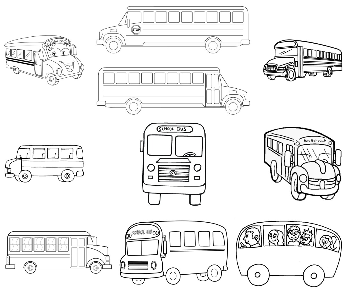 16 desenhos de Ônibus Escolar — Para colorir e imprimir 16 desenhos de Ônibus Escolar — Para colorir e imprimir