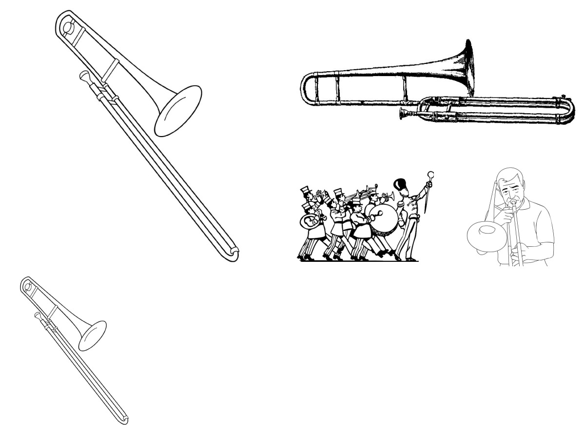 8 desenhos de Trombone — Para colorir e imprimir 8 desenhos de Trombone — Para colorir e imprimir