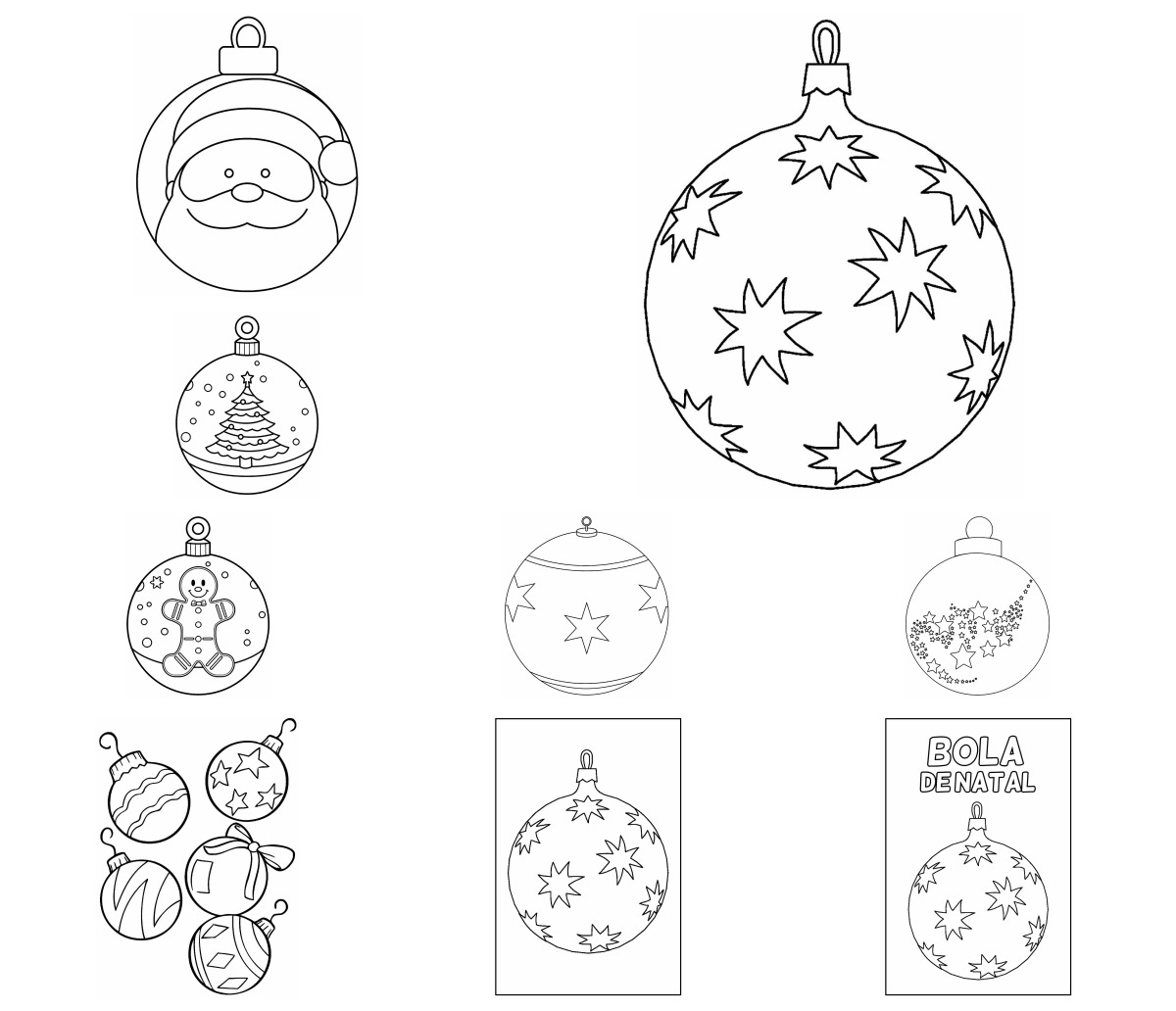 21 desenhos de Bolas de Natal — Para colorir e imprimir 21 desenhos de Bolas de Natal — Para colorir e imprimir