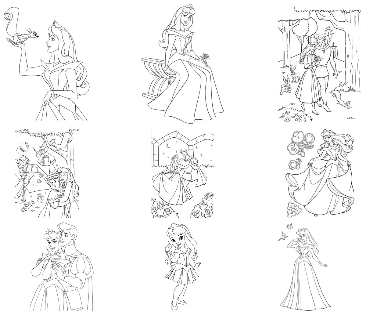 12 desenhos de Princesa Aurora — Para colorir e imprimir 12 desenhos de Princesa Aurora — Para colorir e imprimir
