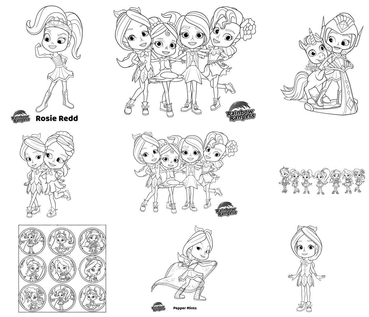 25 desenhos de Rainbow Rangers — Para colorir e imprimir 25 desenhos de Rainbow Rangers — Para colorir e imprimir