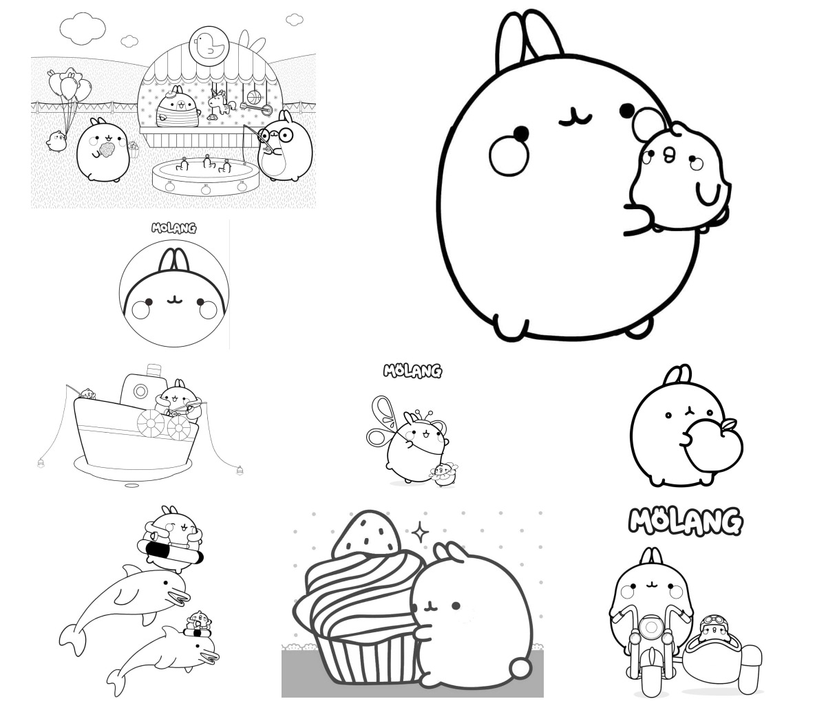 32 desenhos de Molang — Para colorir e imprimir 32 desenhos de Molang — Para colorir e imprimir