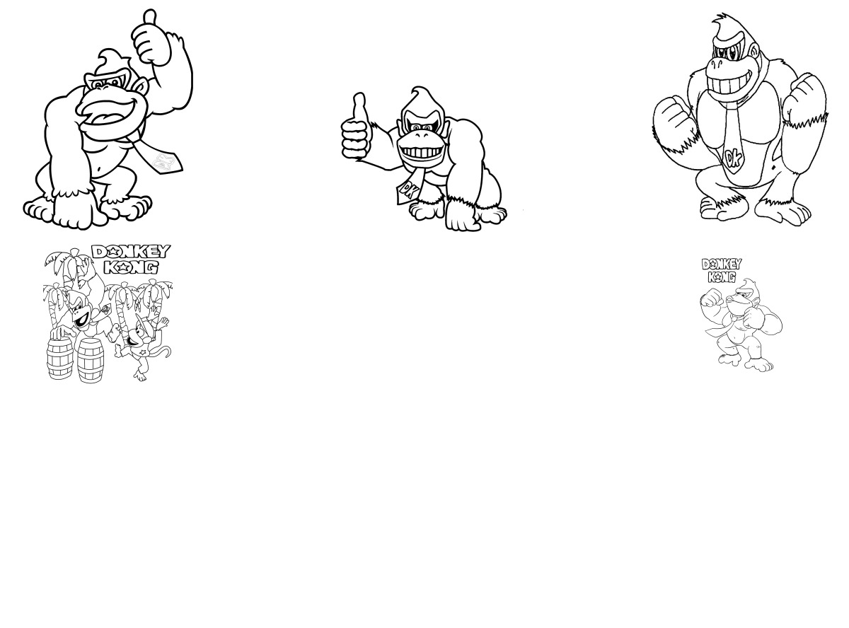 15 desenhos de Donkey Kong — Para colorir e imprimir
