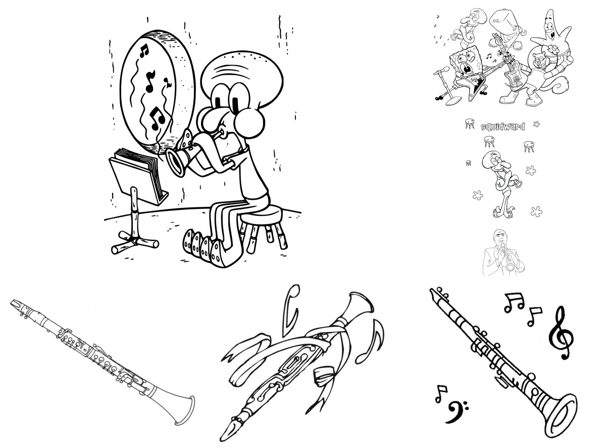 10 desenhos de Clarinete — Para colorir e imprimir 10 desenhos de Clarinete — Para colorir e imprimir