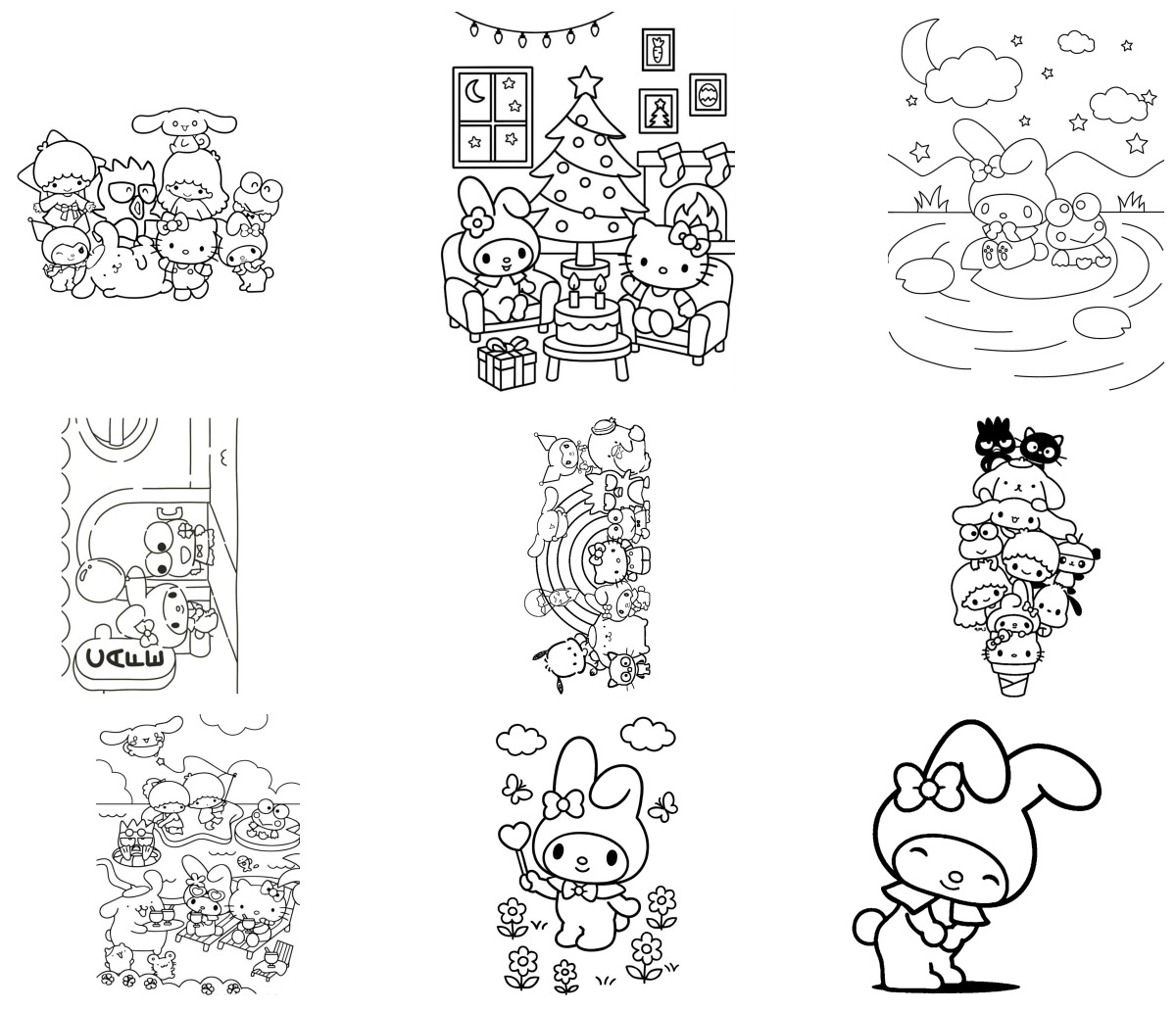 31 desenhos de My Melody — Para colorir e imprimir