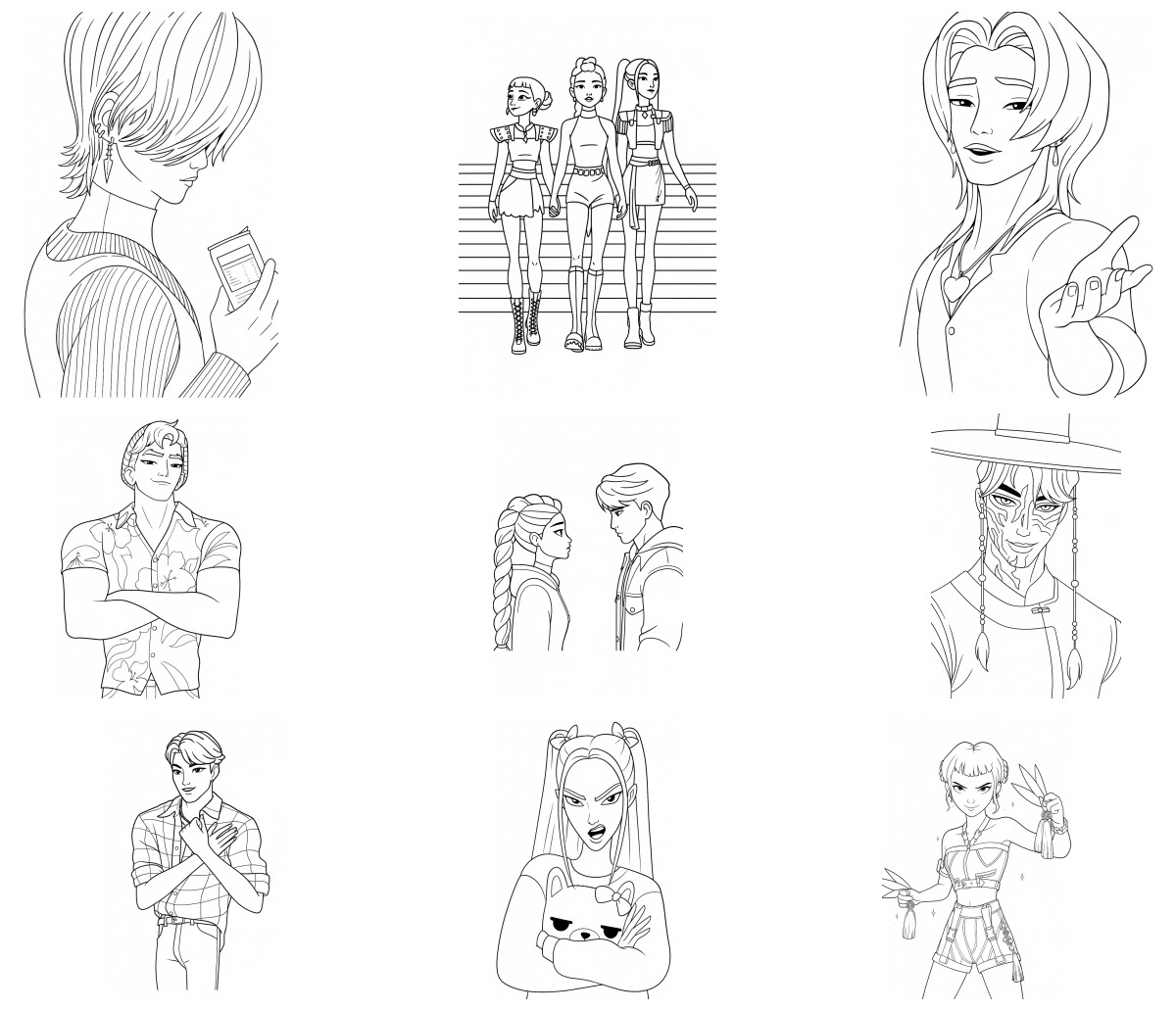 20 desenhos de Huntrix — Para colorir e imprimir 20 desenhos de Huntrix — Para colorir e imprimir
