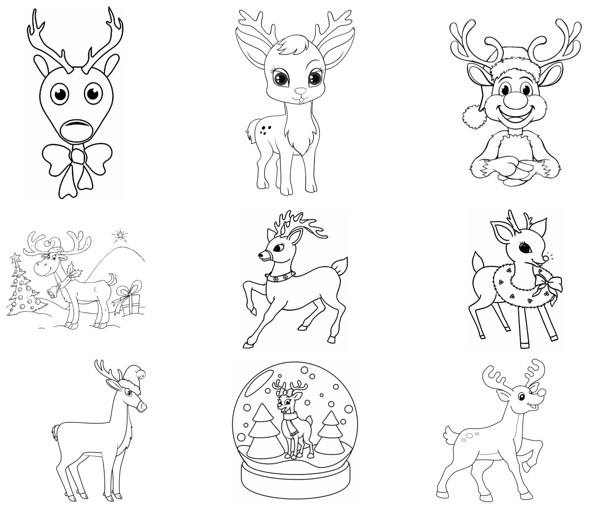 10 desenhos de Renas — Para colorir e imprimir 10 desenhos de Renas — Para colorir e imprimir