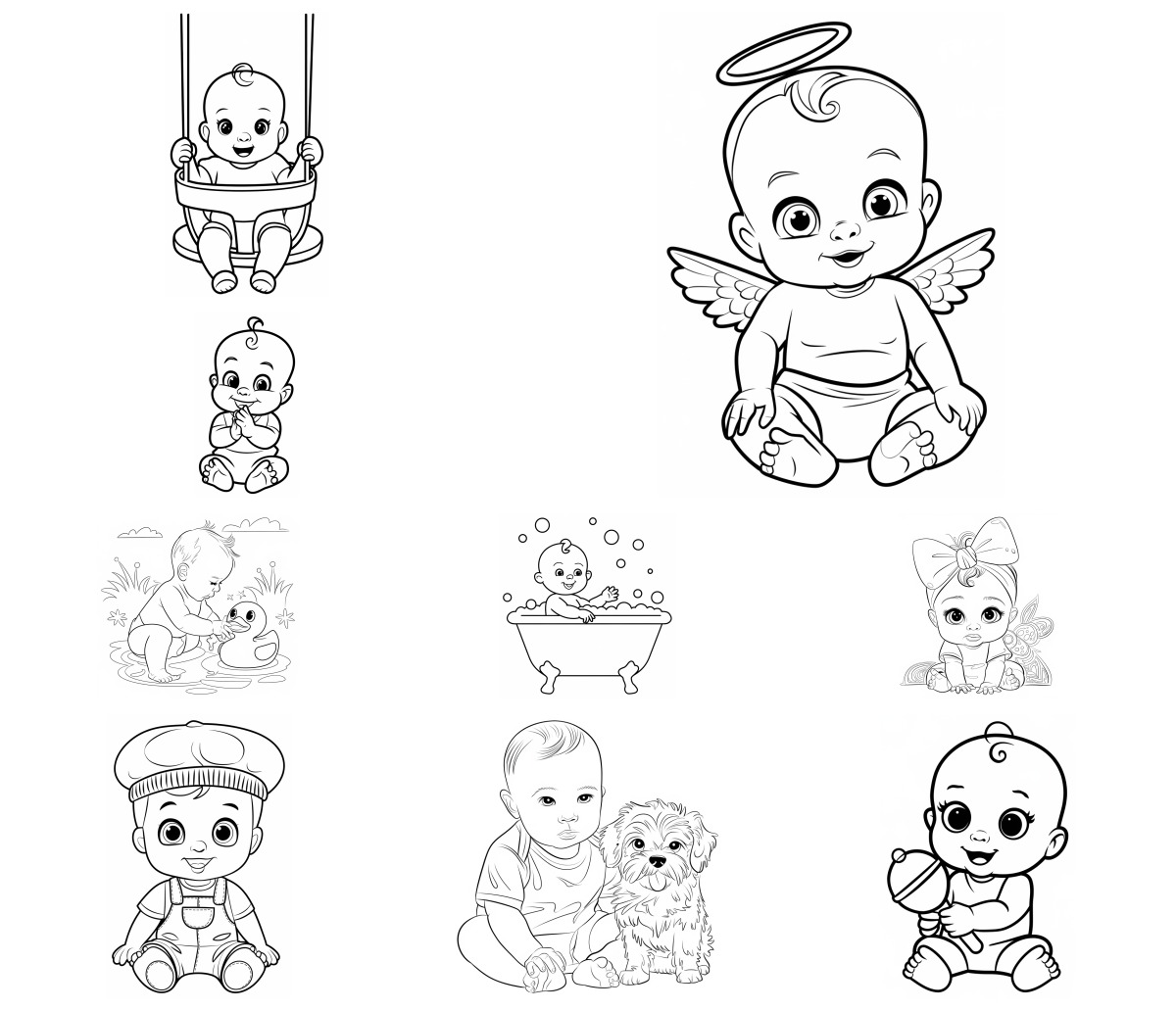 17 desenhos de Bebês — Para colorir e imprimir 17 desenhos de Bebês — Para colorir e imprimir