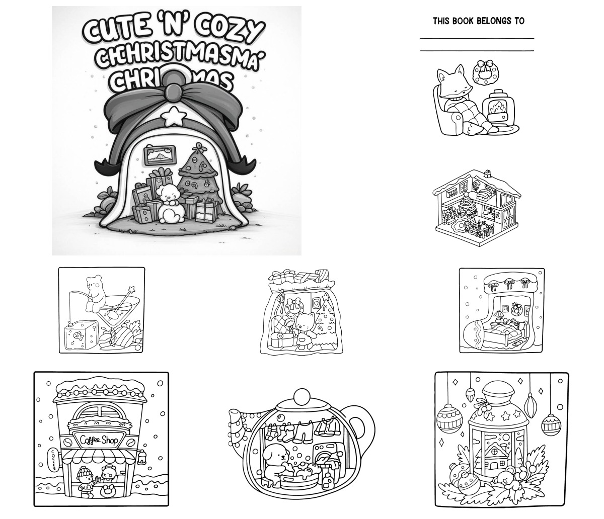 40 desenhos de Cute 'n' Cozy Christmas (Natal) — Para colorir e imprimir 40 desenhos de Cute 'n' Cozy Christmas (Natal) — Para colorir e imprimir