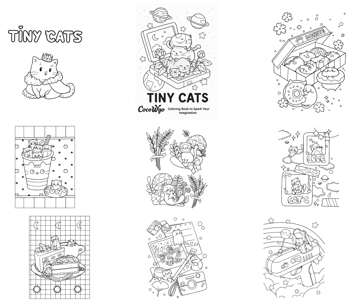 40 desenhos de Tiny Cats — Para colorir e imprimir 40 desenhos de Tiny Cats — Para colorir e imprimir
