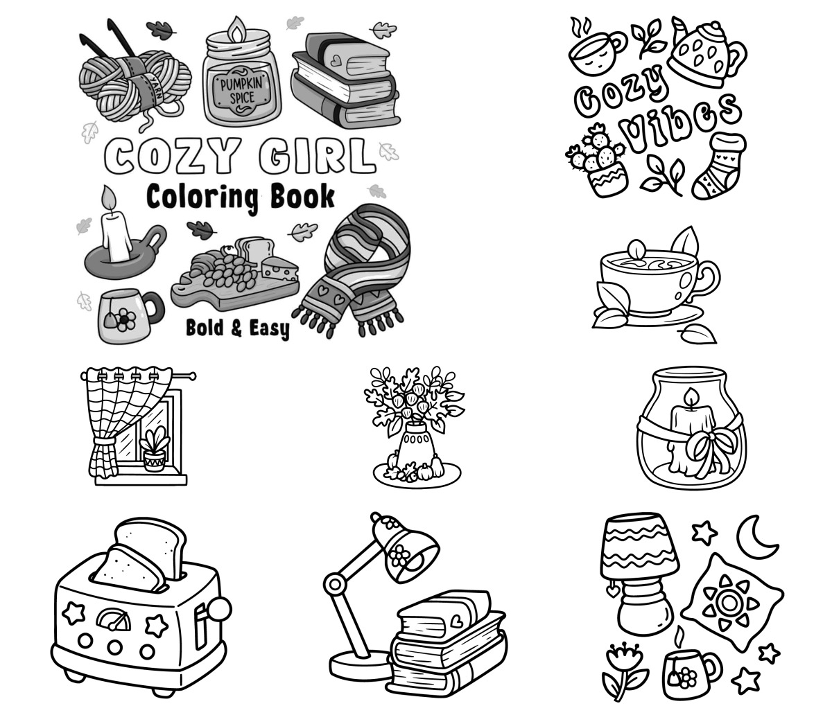 76 desenhos de Cozy Girl — Para colorir e imprimir