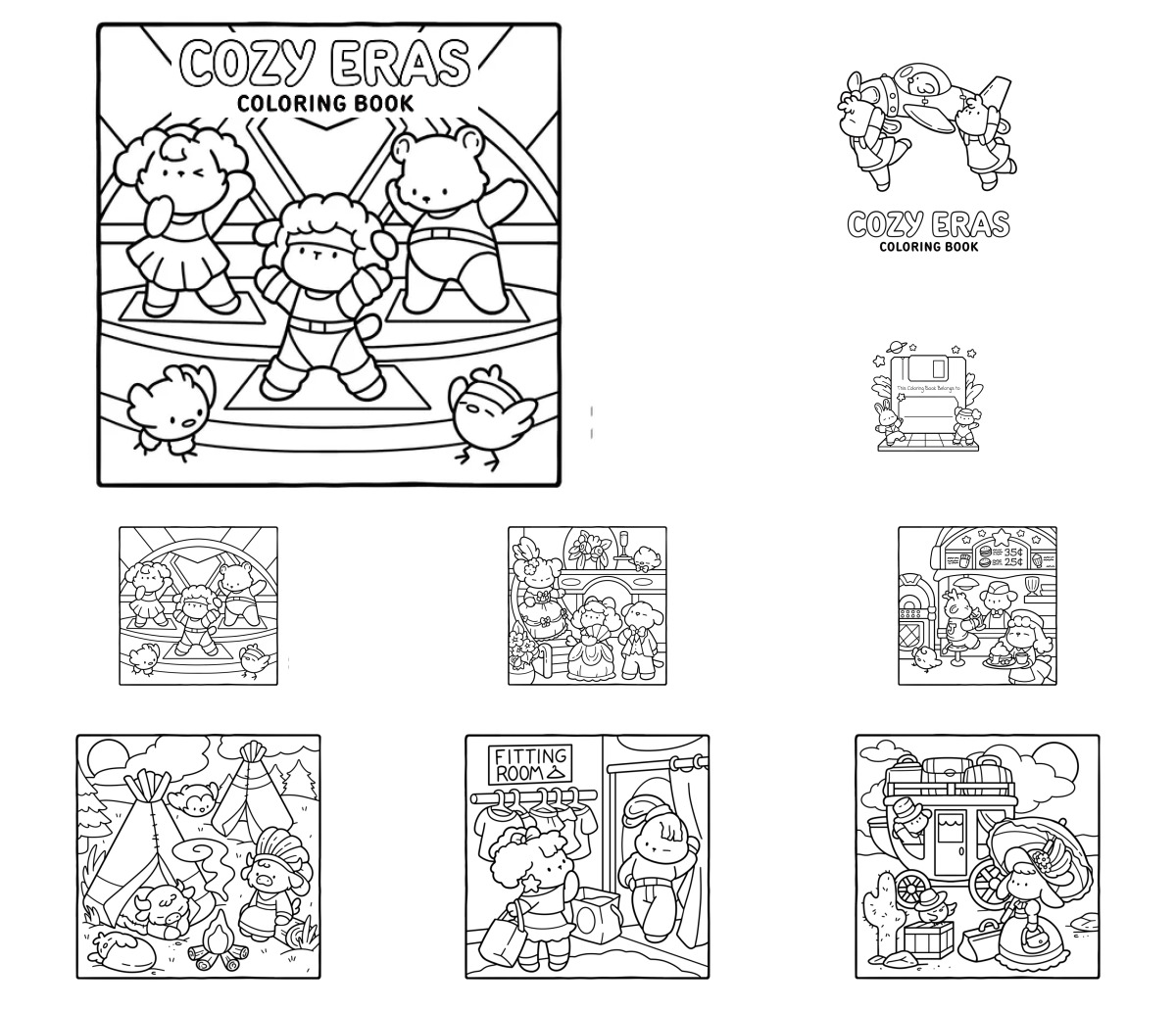 40 desenhos de Cozy Eras — Para colorir e imprimir