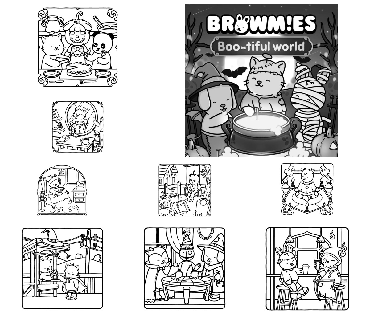 32 desenhos de Browmies Boo-tiful World — Para colorir e imprimir