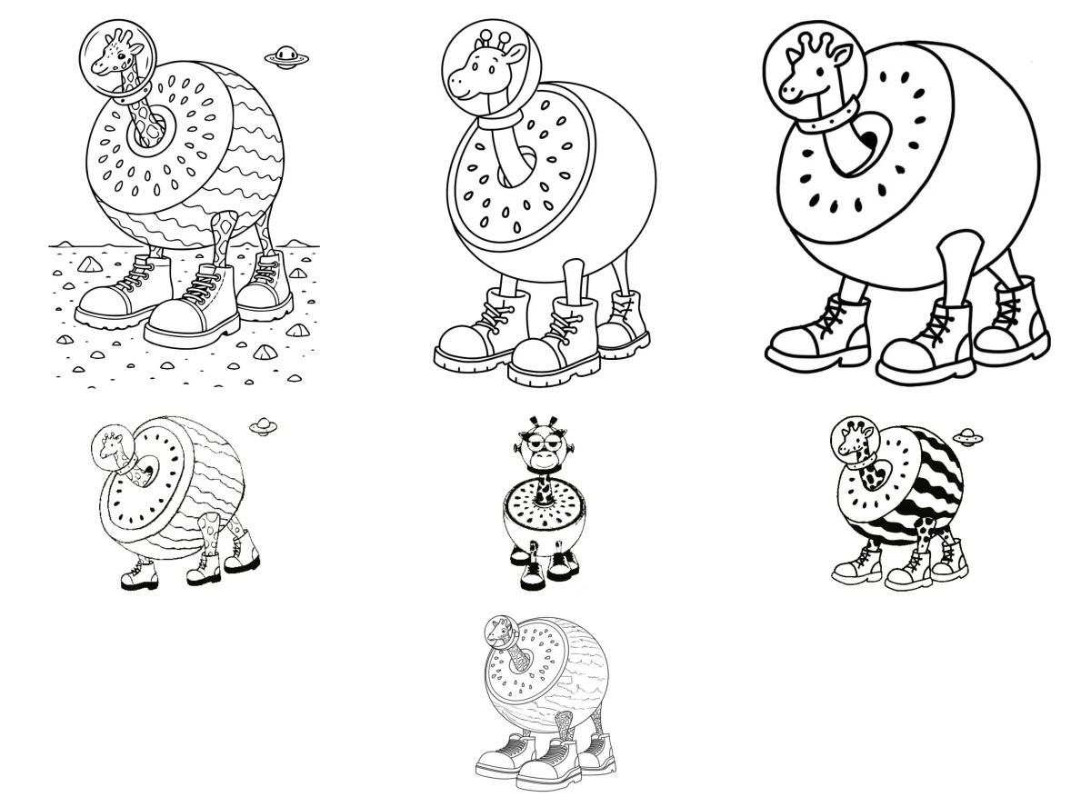 7 desenhos de Girafa Celeste — Para colorir e imprimir 7 desenhos de Girafa Celeste — Para colorir e imprimir